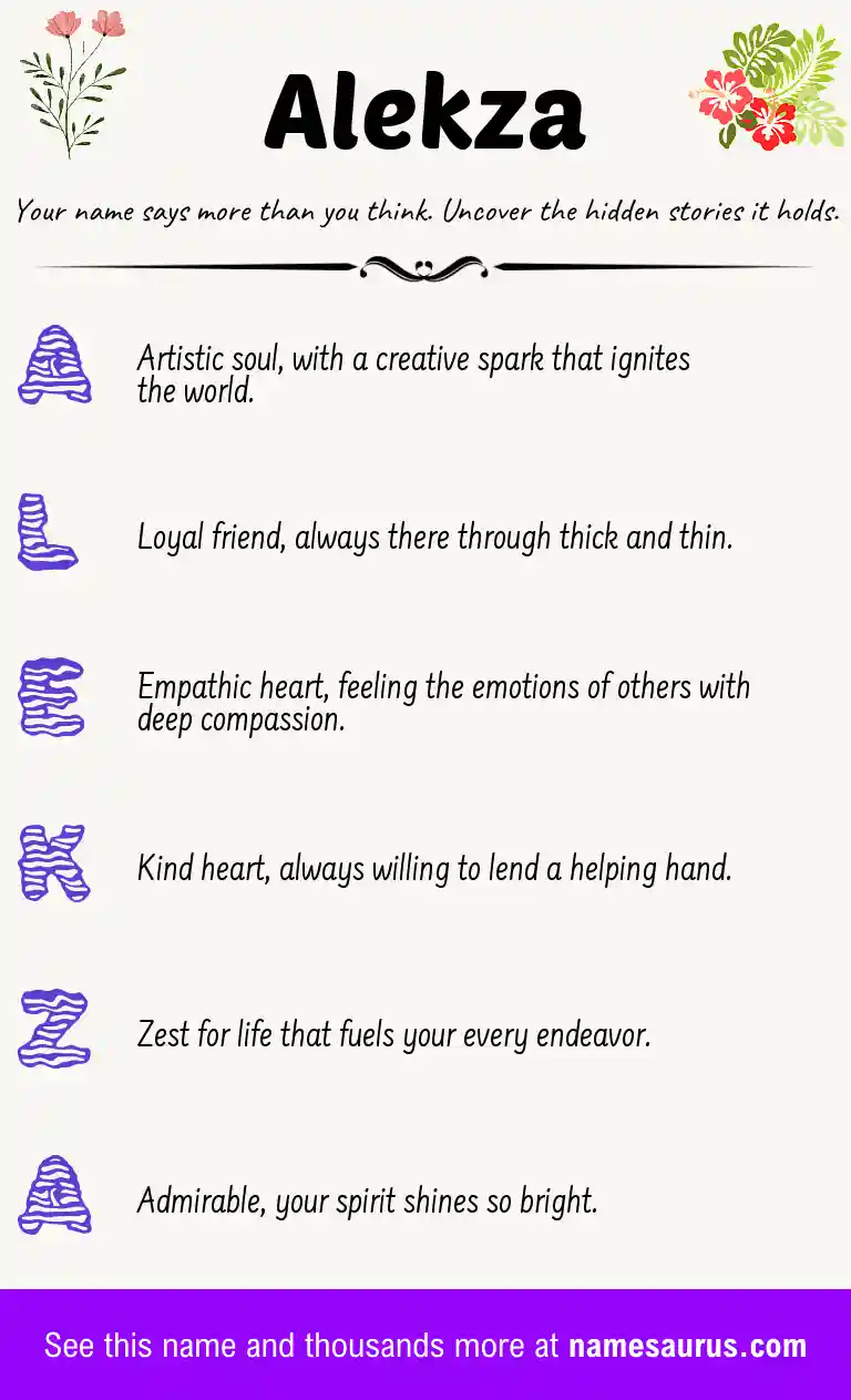 Acrostic poem about Alekza.