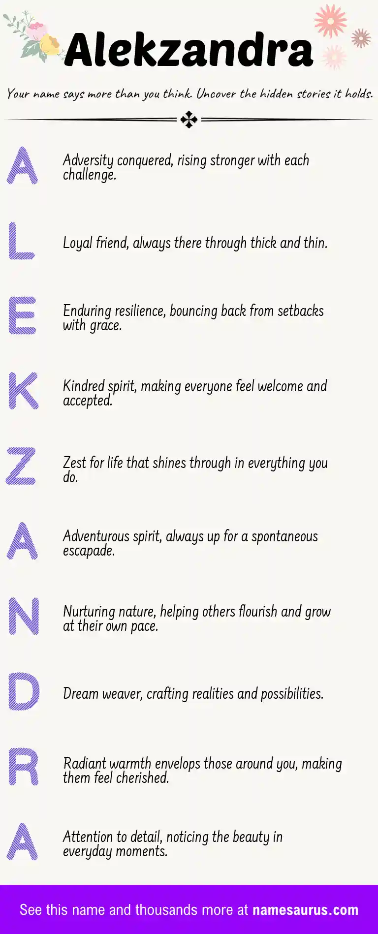 Acrostic poem about Alekzandra.