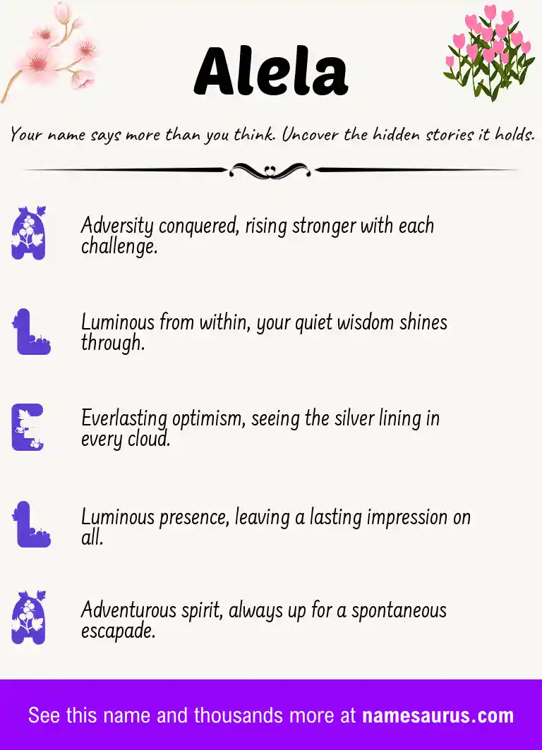 Acrostic poem about Alela.