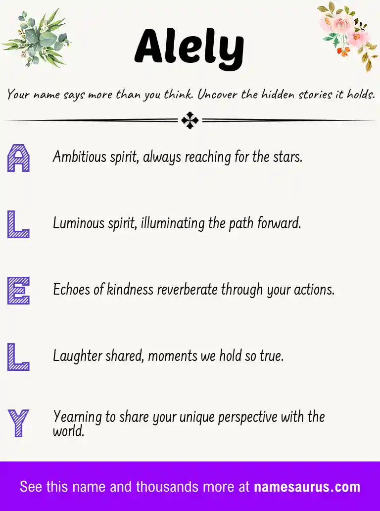 Acrostic poem about Alely.