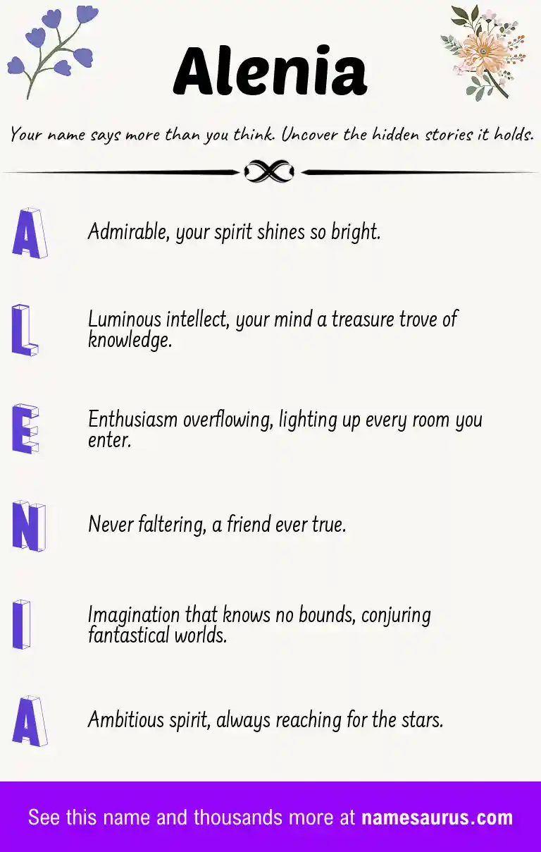 Acrostic poem about Alenia.