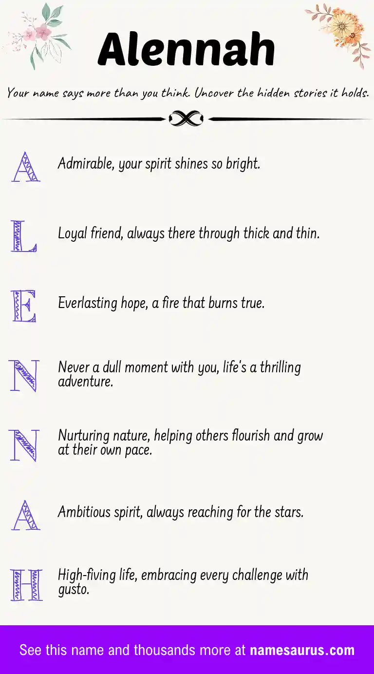 Acrostic poem about Alennah.