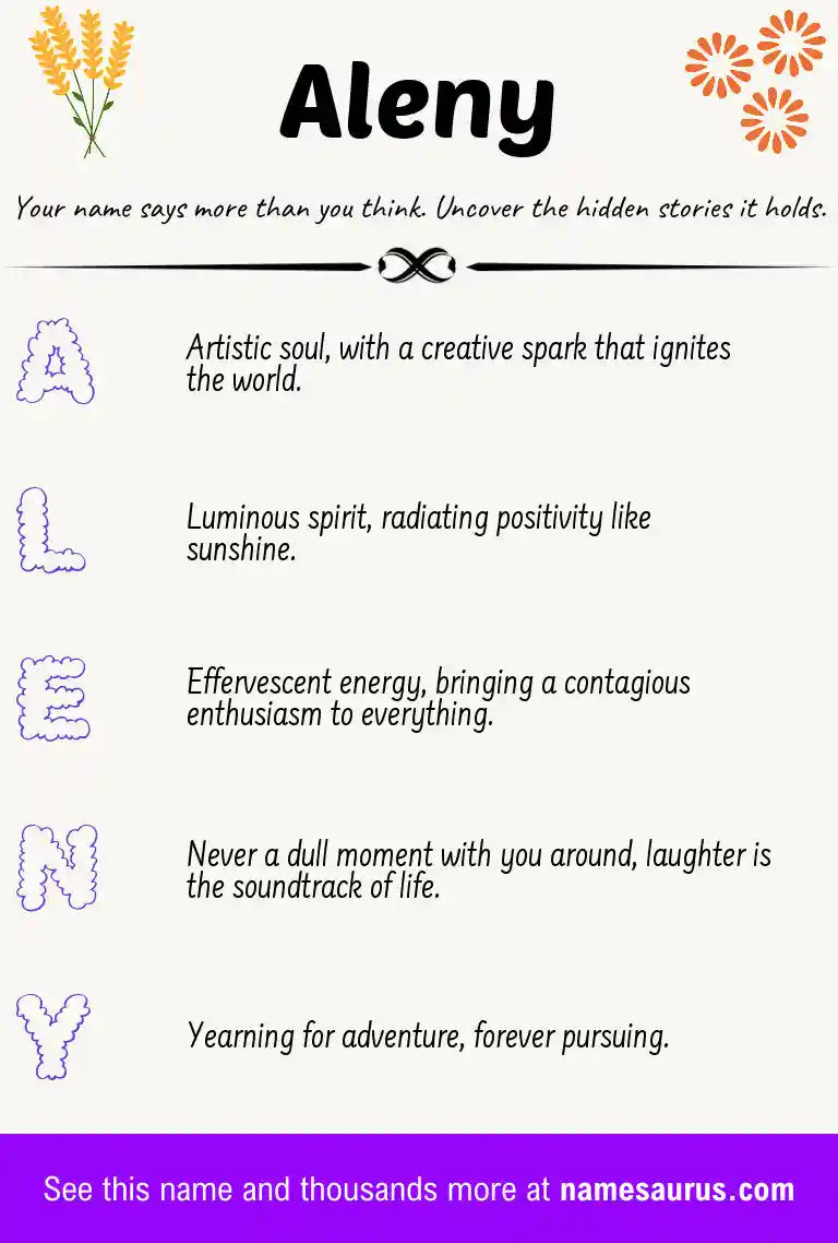 Acrostic poem about Aleny.