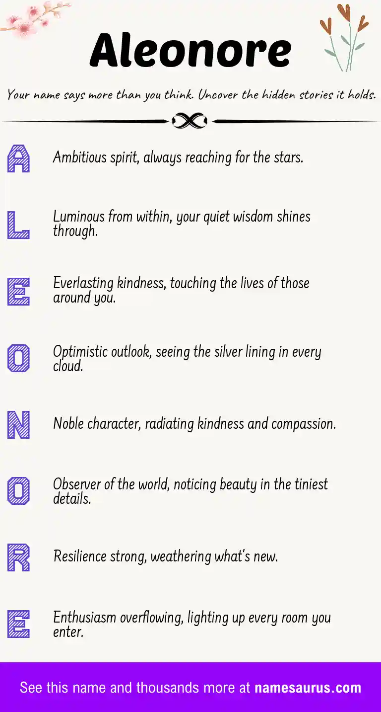 Acrostic poem about Aleonore.