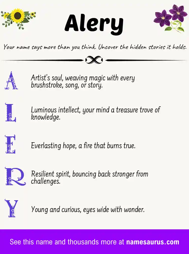 Acrostic poem about Alery.