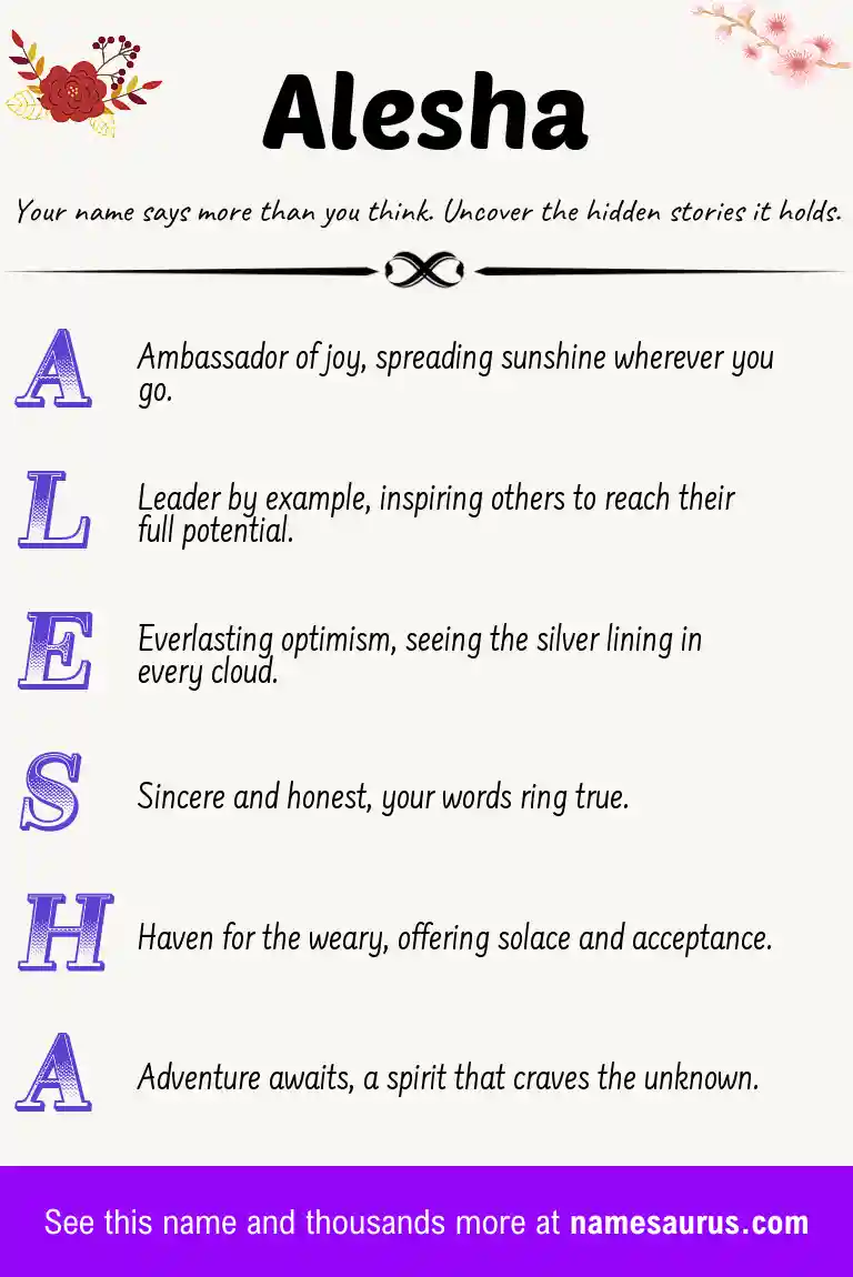 Acrostic poem about Alesha.