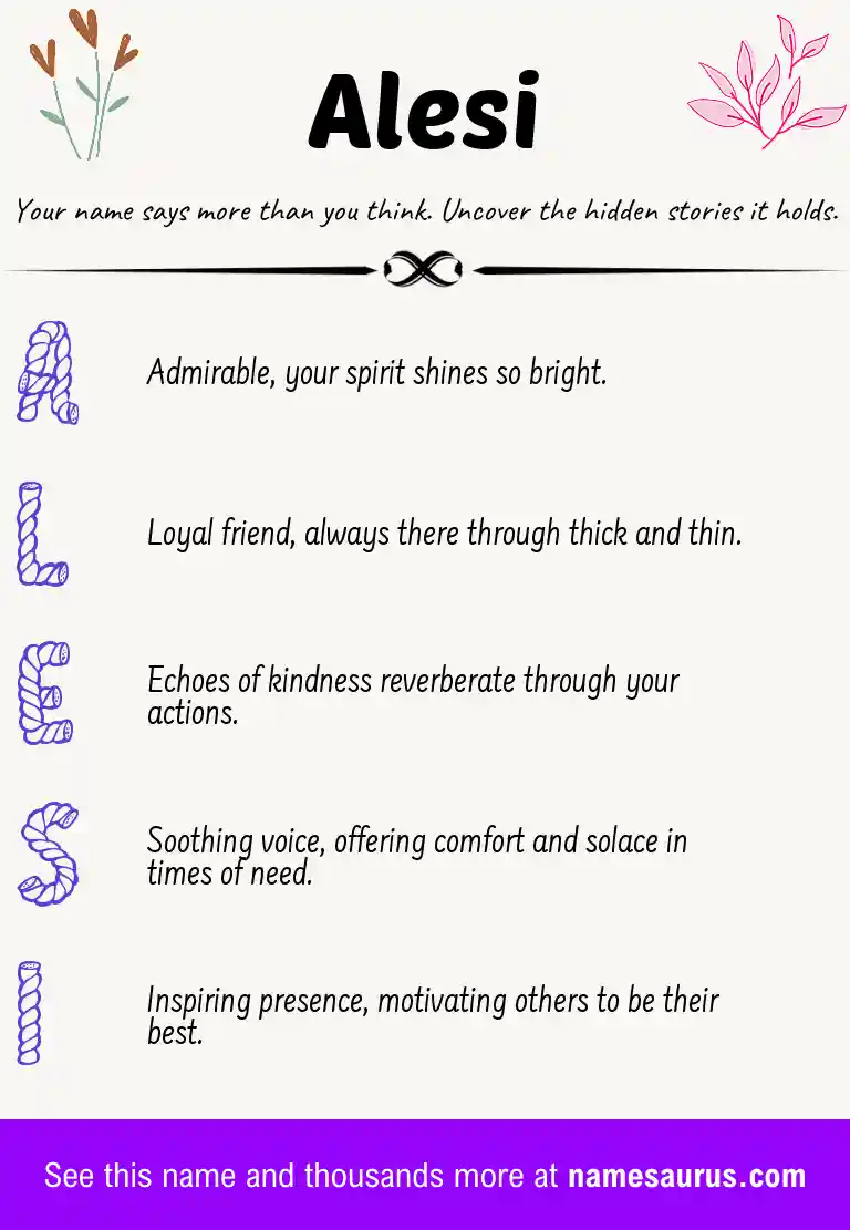 Acrostic poem about Alesi.