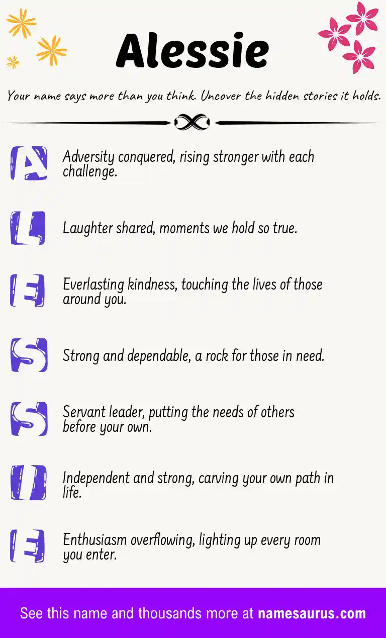 Acrostic poem about Alessie.