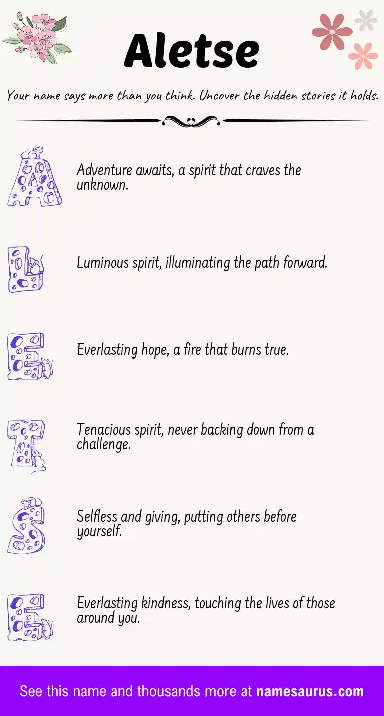 Acrostic poem about Aletse.