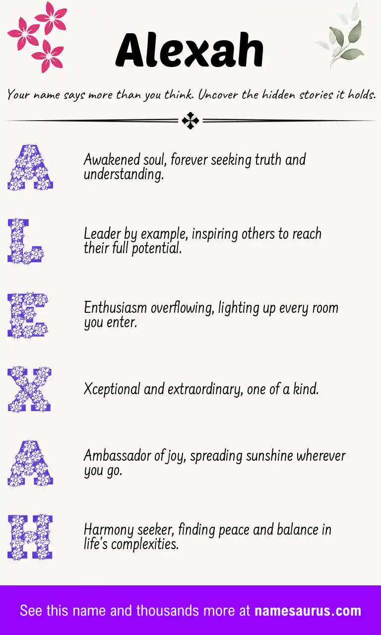 Acrostic poem about Alexah.