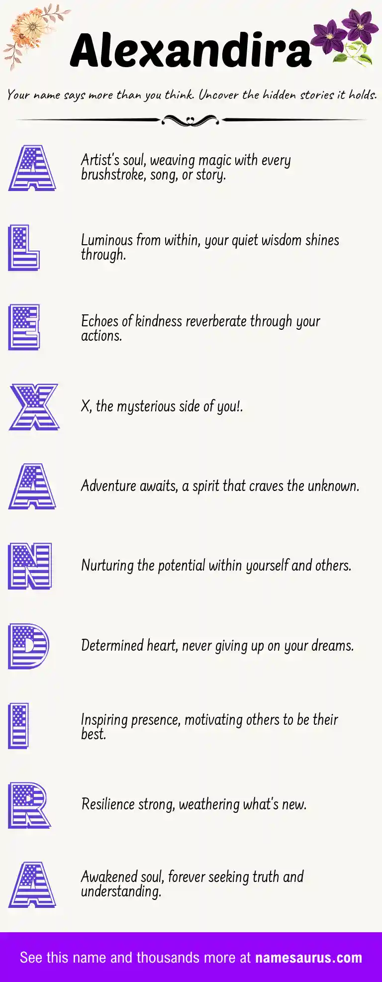 Acrostic poem about Alexandira.