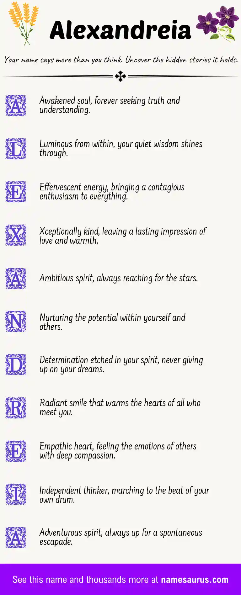 Acrostic poem about Alexandreia.