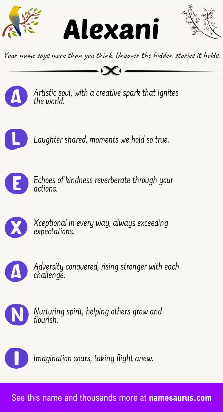 Acrostic poem about Alexani.