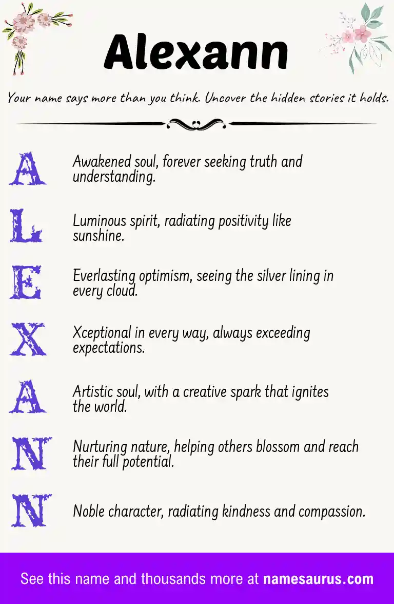 Acrostic poem about Alexann.