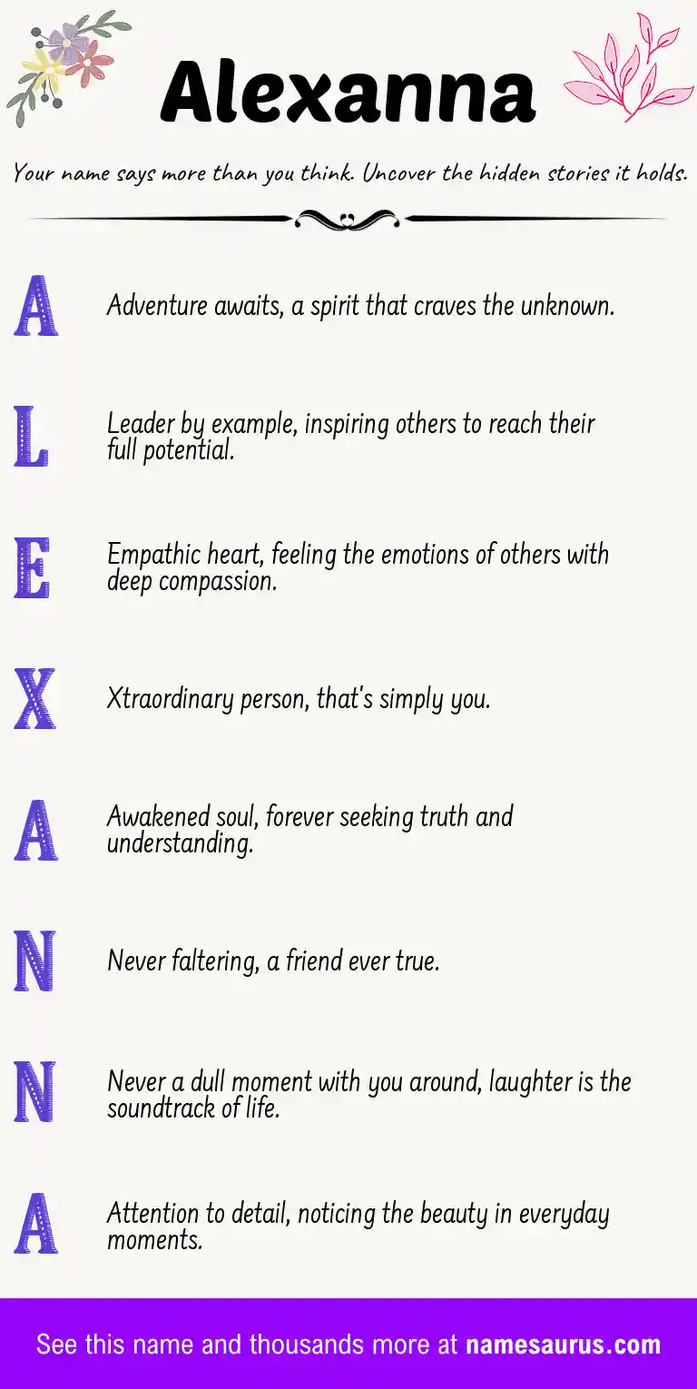 Acrostic poem about Alexanna.