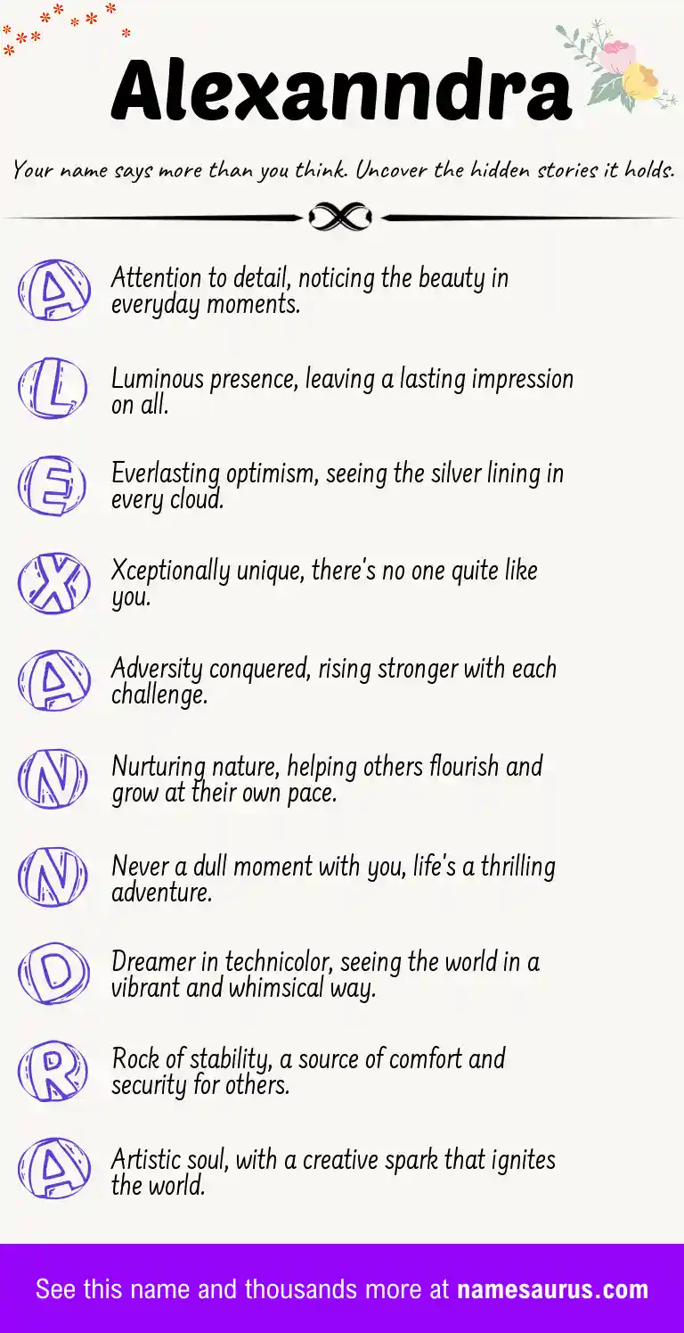 Acrostic poem about Alexanndra.