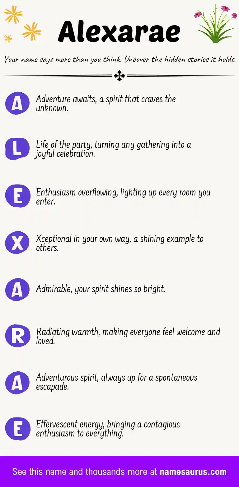Acrostic poem about Alexarae.