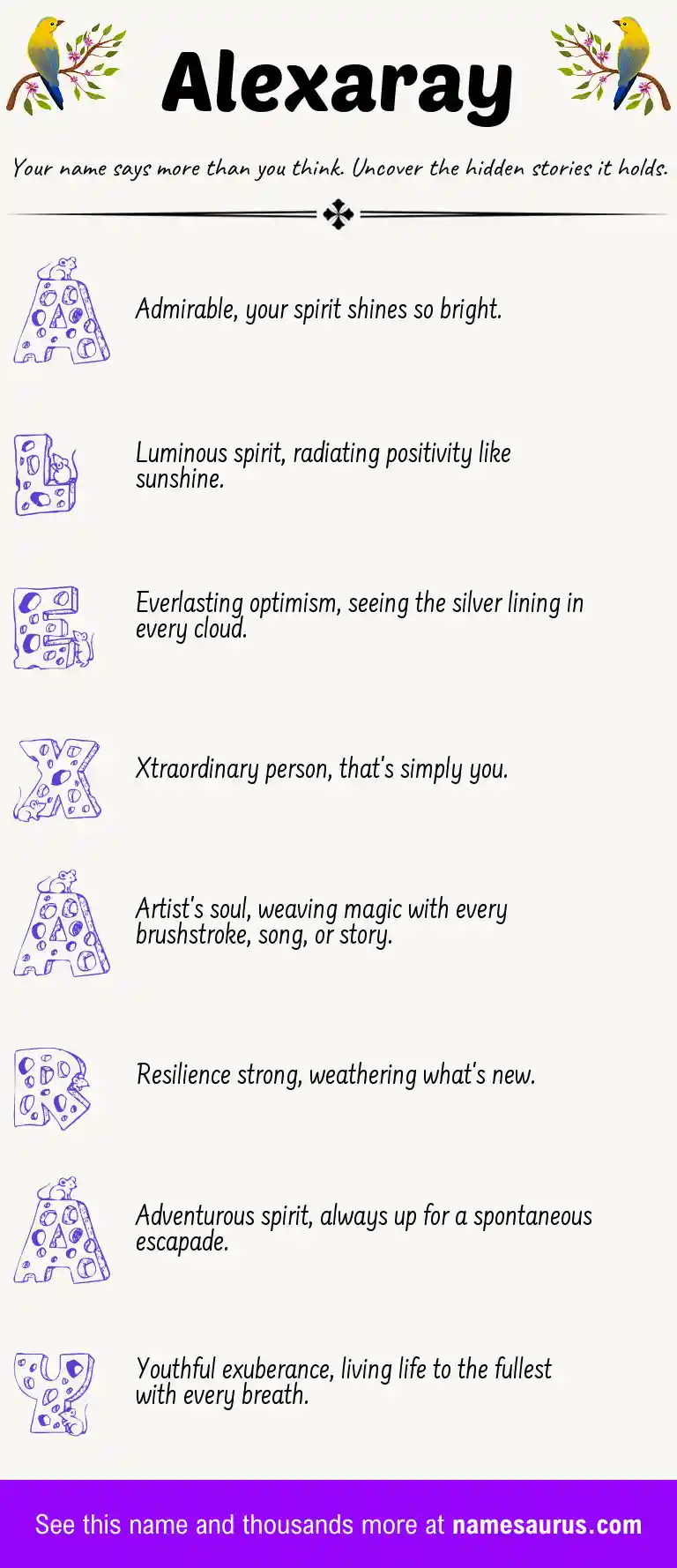 Acrostic poem about Alexaray.
