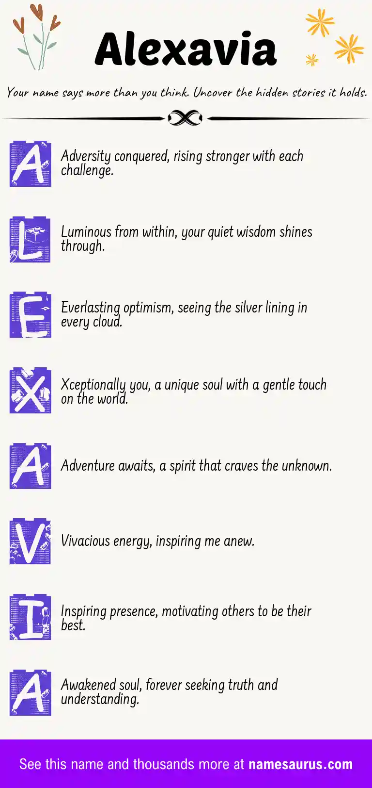 Acrostic poem about Alexavia.