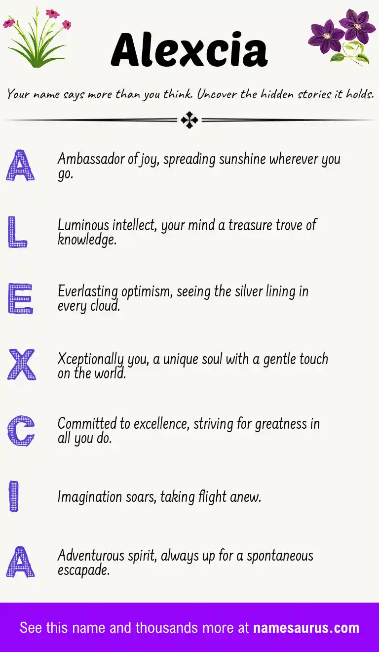 Acrostic poem about Alexcia.