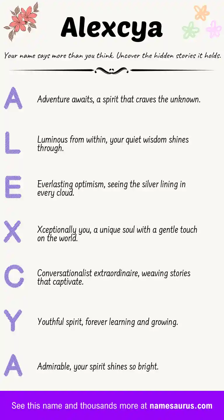 Acrostic poem about Alexcya.