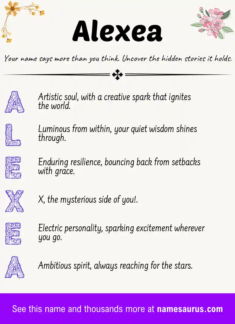 Acrostic poem about Alexea.