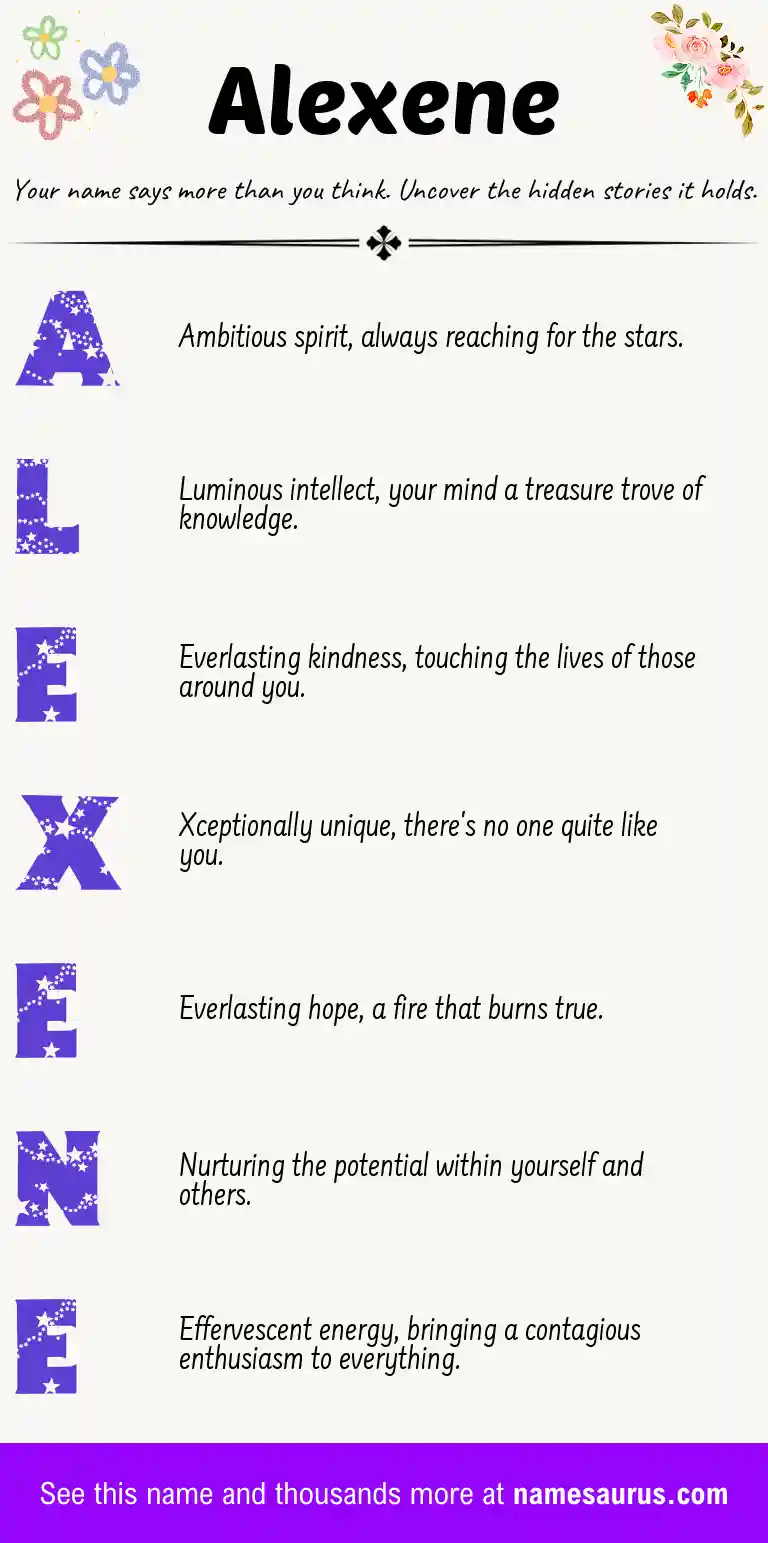 Acrostic poem about Alexene.