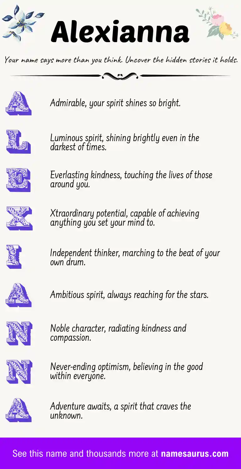 Acrostic poem about Alexianna.