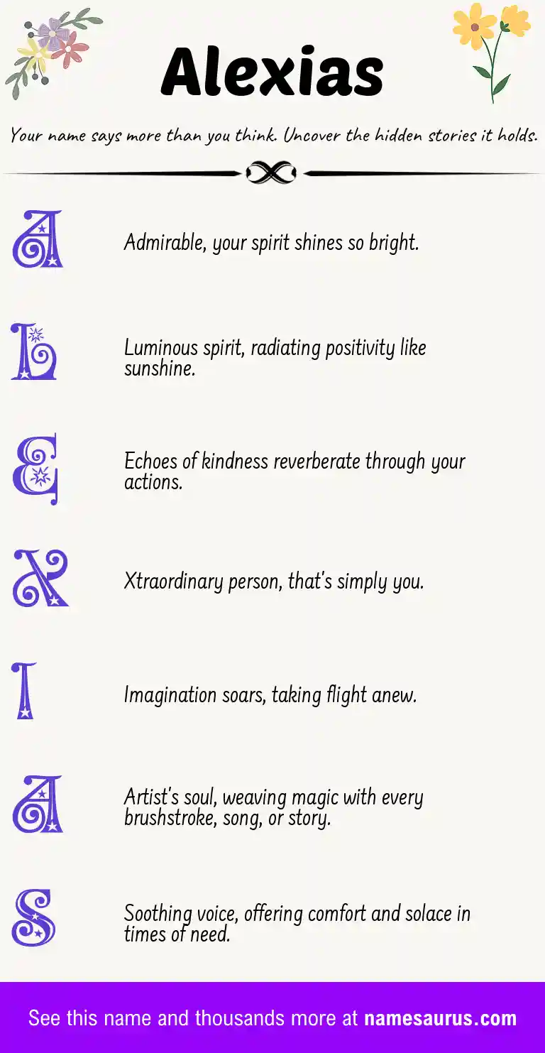 Acrostic poem about Alexias.