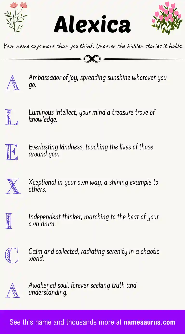 Acrostic poem about Alexica.