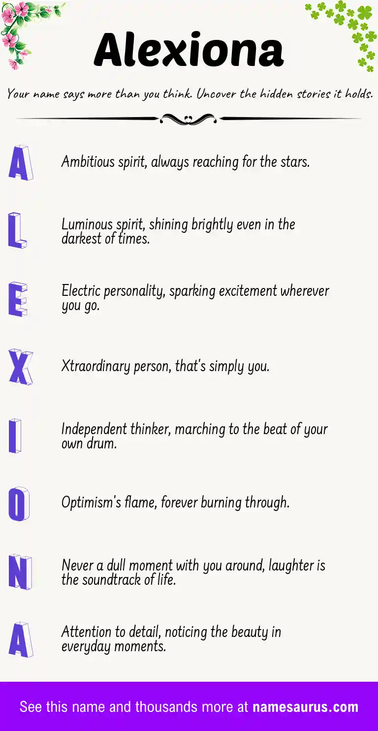 Acrostic poem about Alexiona.