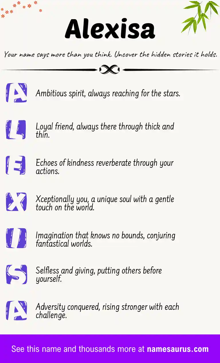 Acrostic poem about Alexisa.
