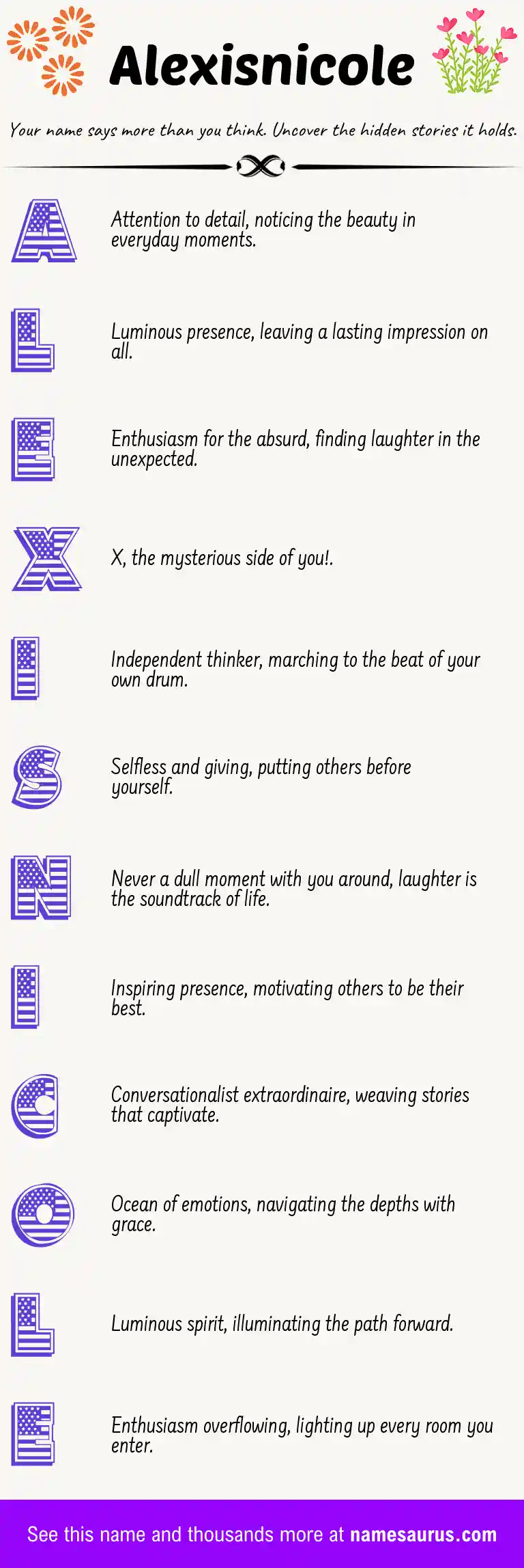 Acrostic poem about Alexisnicole.
