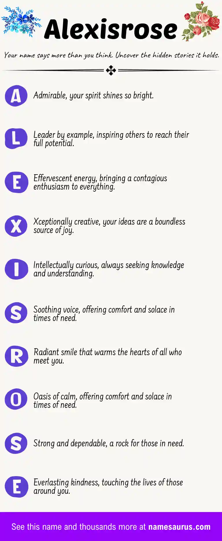Acrostic poem about Alexisrose.