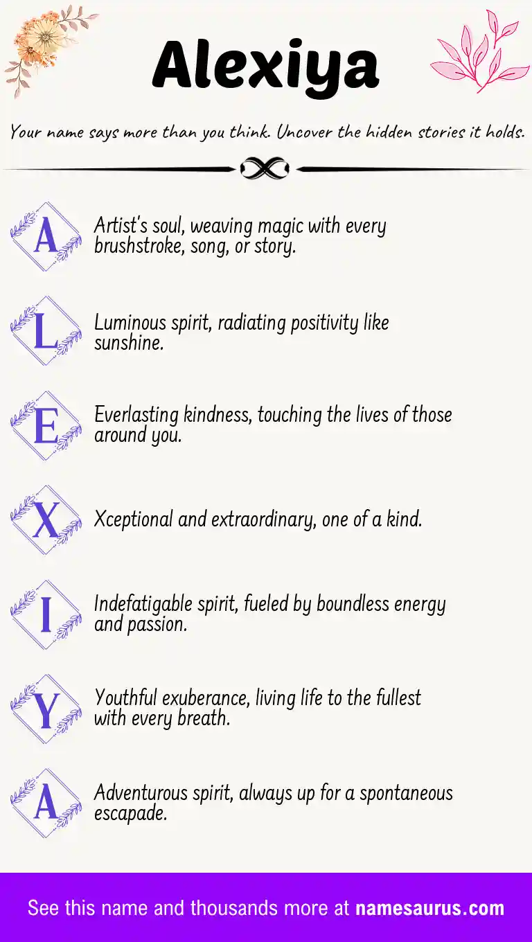 Acrostic poem about Alexiya.