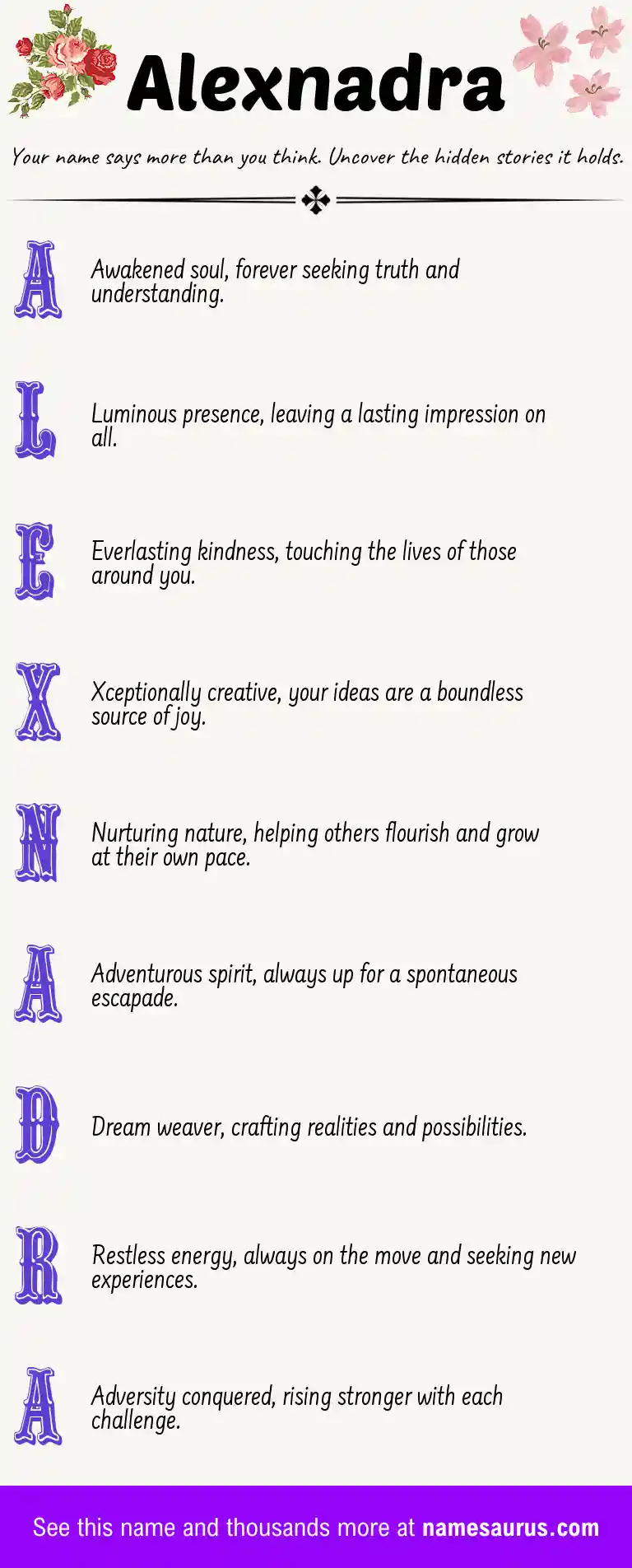 Acrostic poem about Alexnadra.