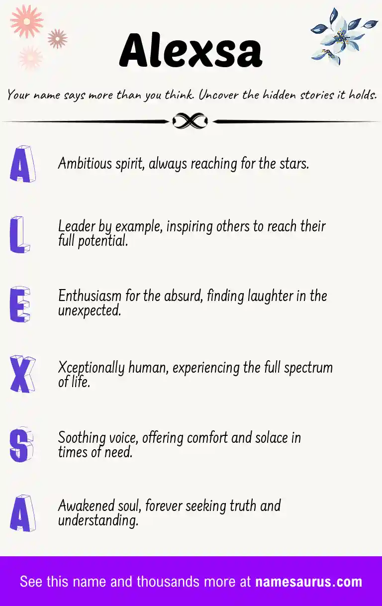 Acrostic poem about Alexsa.