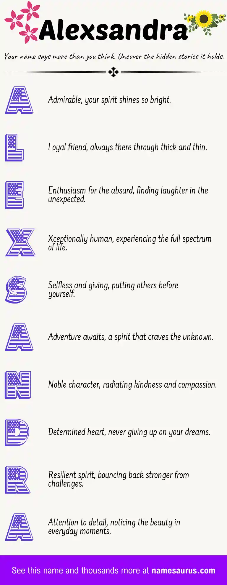 Acrostic poem about Alexsandra.