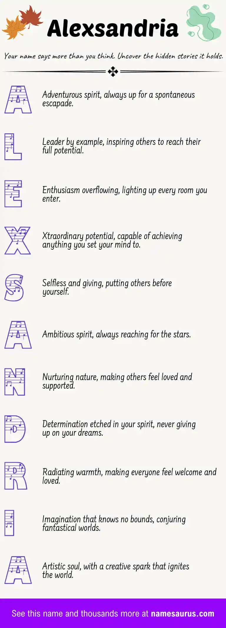 Acrostic poem about Alexsandria.