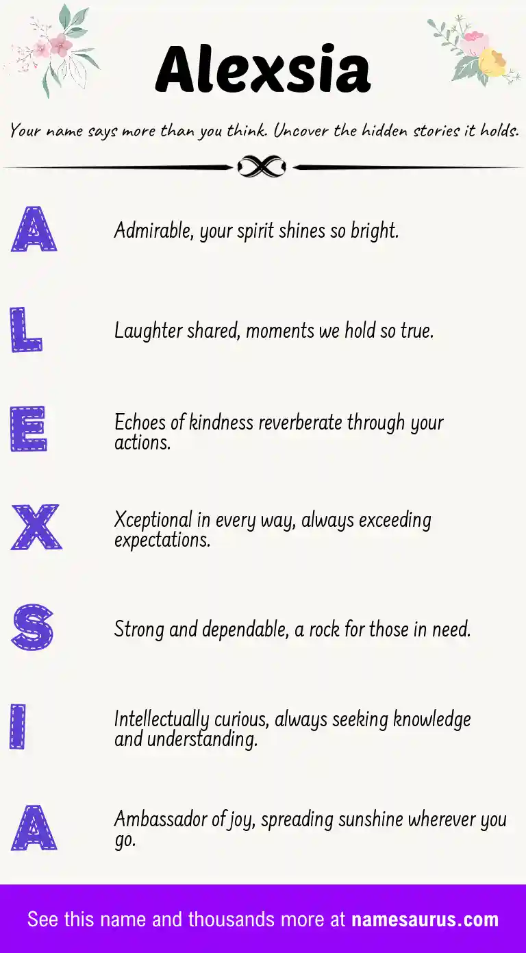 Acrostic poem about Alexsia.