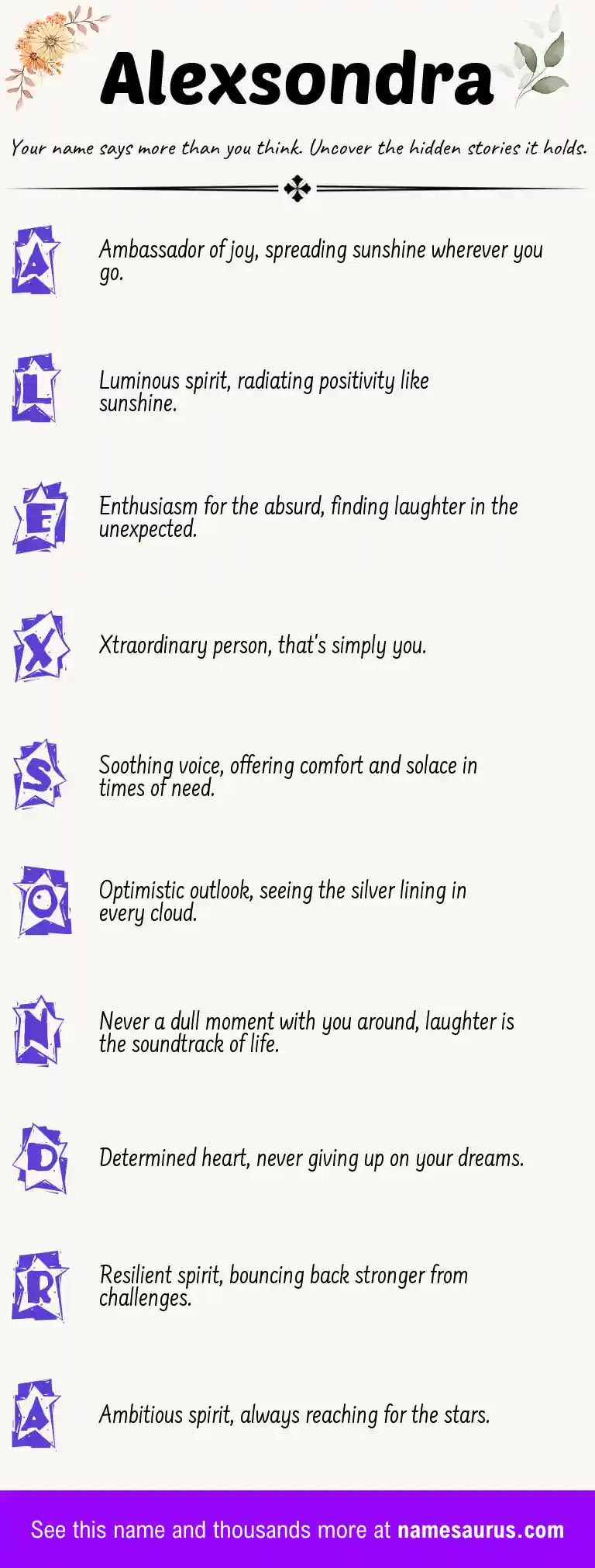 Acrostic poem about Alexsondra.