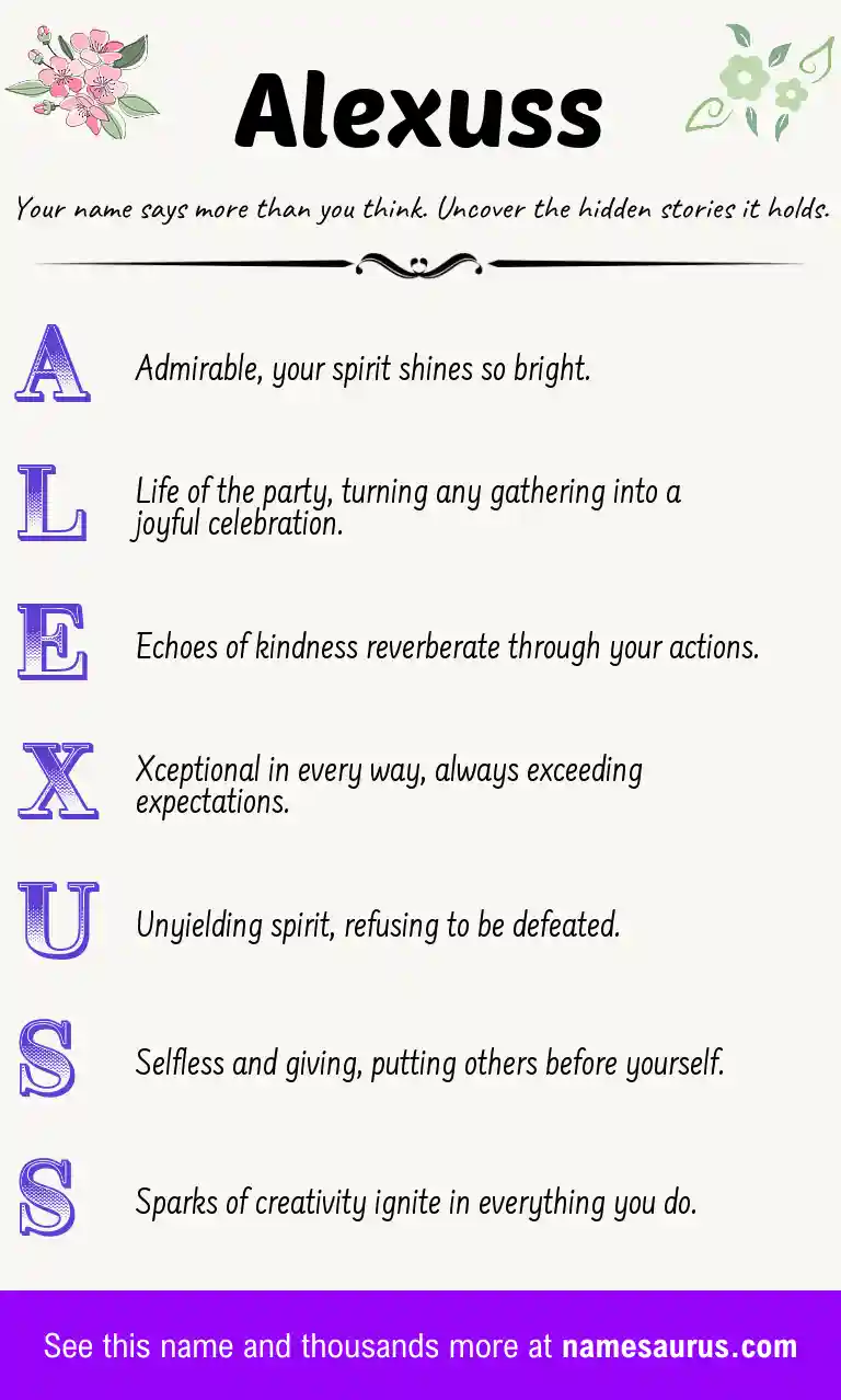 Acrostic poem about Alexuss.
