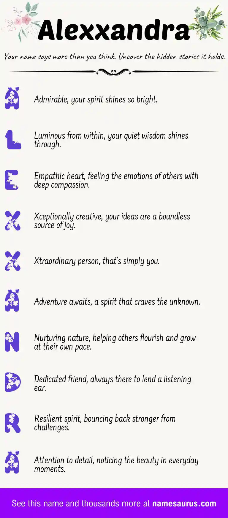 Acrostic poem about Alexxandra.