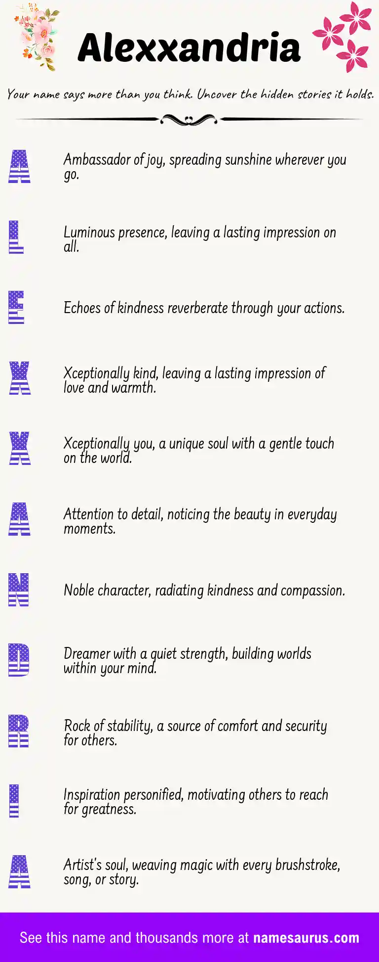 Acrostic poem about Alexxandria.