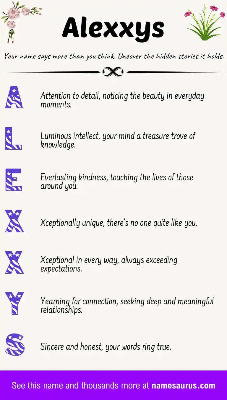 Acrostic poem about Alexxys.