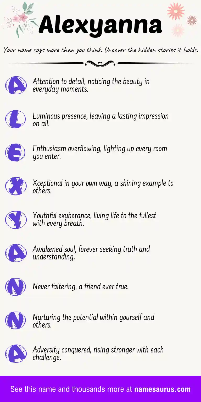 Acrostic poem about Alexyanna.