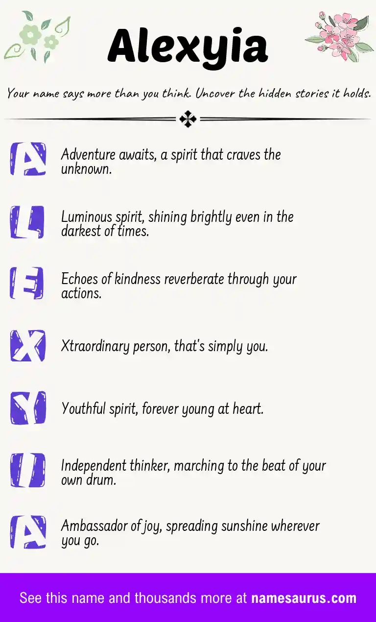 Acrostic poem about Alexyia.