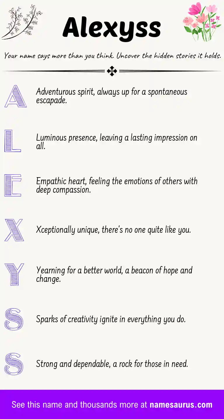 Acrostic poem about Alexyss.