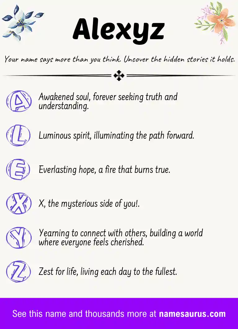 Acrostic poem about Alexyz.