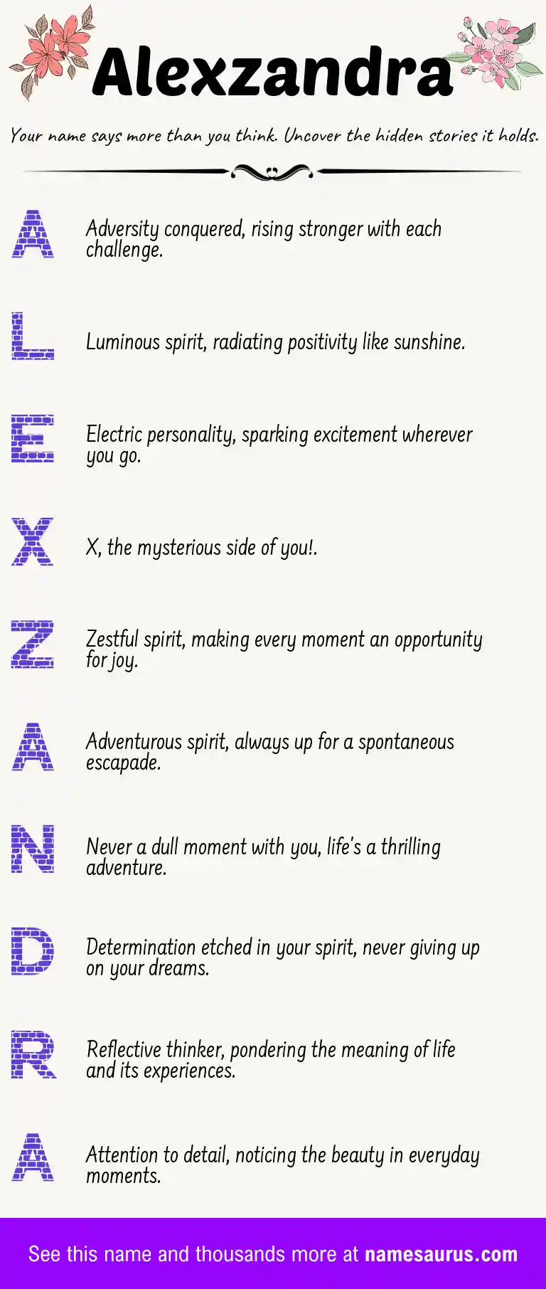 Acrostic poem about Alexzandra.